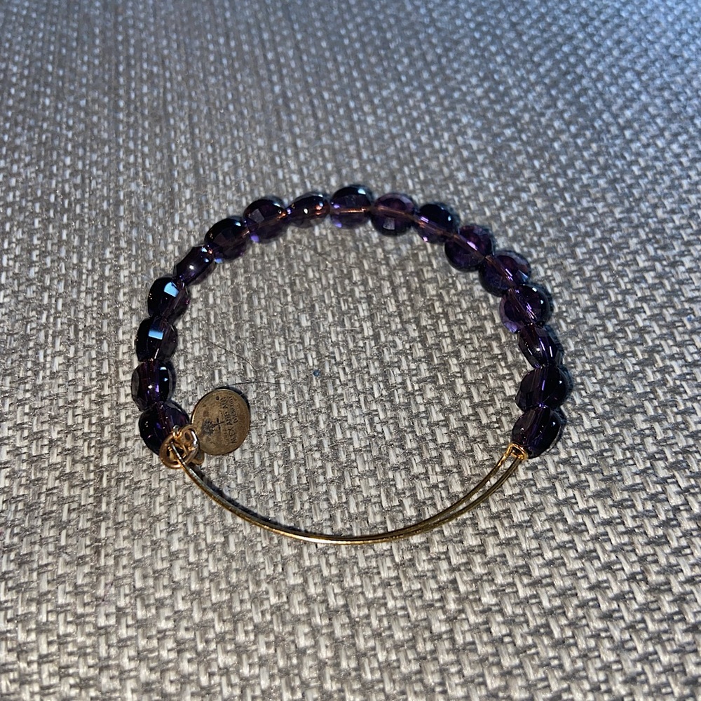 NWOT Alex and Ani Purple and Gold Adjustable Beaded Bracelet